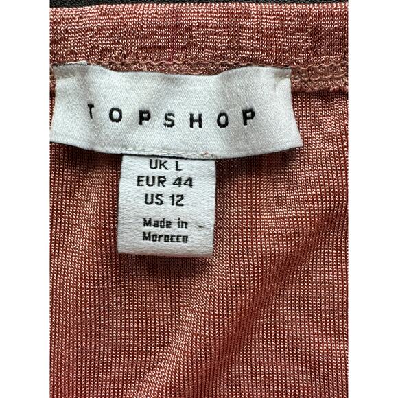 New ~ TOPSHOP , NORDSTROM ~ Minky Pink Halter Cut Out Slinky Mini Dress Size 12 - Picture 6 of 9